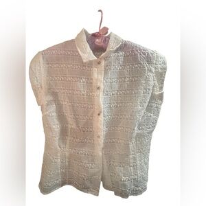 Vintage Adelaar cream blouse diamond buttons L